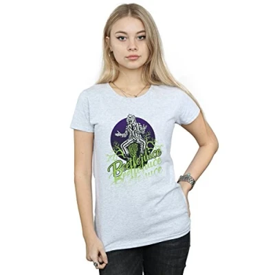 Image of Absolute Cult Beetlejuice Women&#039;s Faded Pose T Shirt Sport Grey Large
