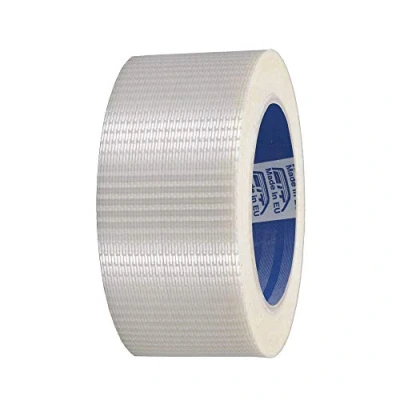 Image of ACIT, Reinforced Woven Transparent Adhesive Tape, 50mm x 50m Roll, with Strong Fibers for Tensile Strength