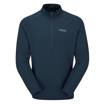 Image of Rab Men’s Sonic LS Zip Lightweight Breathable Long Sleeve T Shirt for Trail Running &amp; Trekking Tempest Blue Medium