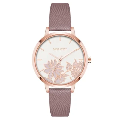 Image of Nine West Women&#039;s Strap Watch, NW/2884, Mauve