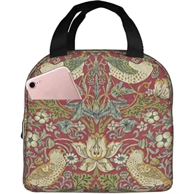 Image of BAAROO Morris Floral Strawberry Thief Lunch Box Reusable Insulated Bag Ladies Men&#039;s Suitable for Camping Office School