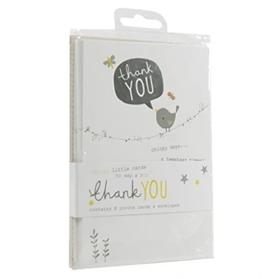 Image of Hallmark Baby Stationery &#039;Tweetest Thank You&#039; Pack of 8 Cards