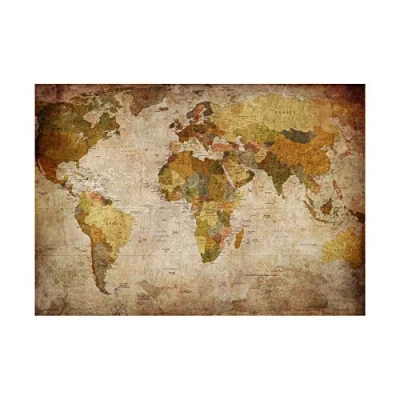 Image of Wee Blue Coo Map Globe World Atlas Antique Style Modern Layout Framed Wall Art Print