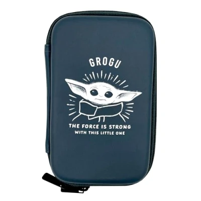 Image of Wondee Mandalorian Baby Yoda Hard Case 2.5 Inch with Grogu Design Star Wars Gifts, Official Merch