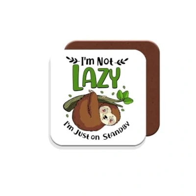 Image of Sloth Funny Coaster Gift for Lazy People Giftset Made by MUGGZ in The UK