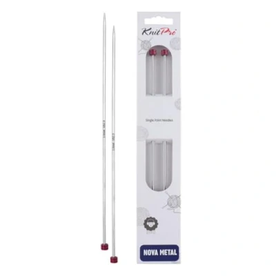 Image of KnitPro 30 cm x 3 mm Nova Single Pointed Needles, Silver