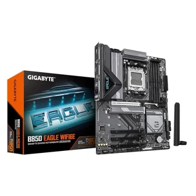 Image of GIGABYTE B850 EAGLE WIFI6E Motherboard AMD Ryzen 9000 Series CPUs, 8+2+2 Phases Digital VRM, up to 8200MHz DDR5 (OC), 1xPCIe 5.0 + 2xPCIe 4.0 M.2, GbE LAN, WIFI 6E, USB 3.2 Gen 2