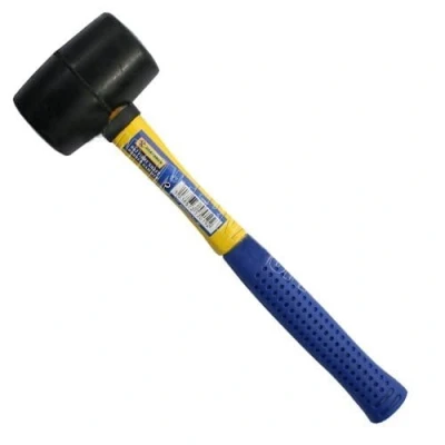 Image of Hammer Mallet Rubber Grip Handle Camping Racking DIY Fibre Shaft Leisure Garage (8OZ)