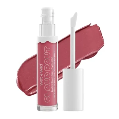 Image of Markwins wet n wild, Cloud Pout Marshmallow Lip Mousse, Matte Liquid Lipstick, Non Drying and Long Lasting Formula, with Argan Oil, Avocado Oil Vitamin E, Marsh To My Mallow