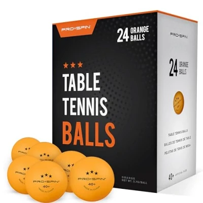 Image of PRO SPIN Ping Pong Balls Orange 3 Star 40+ Table Tennis High Performance ABS Training Ultimate Durability for Indoor &amp; Outdoor (Pack of 24)