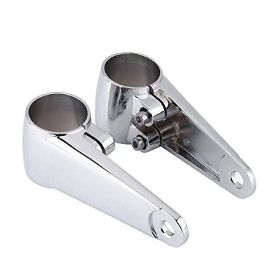 Image of Universal Motorcycle Front fork mount Bracket, Keenso 2 Pcs Chrome headlight Side Mounting Bracket Ears for Har ley 35mm 41mm Tube