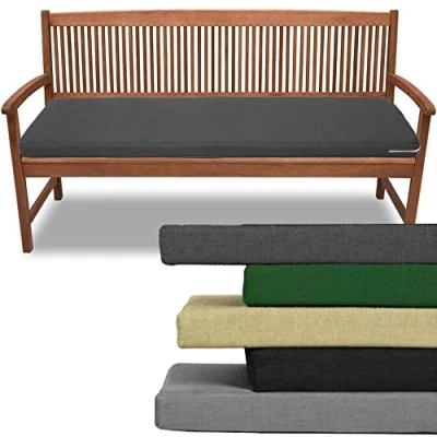 Image of Brillars Bench Cushion Pad Outdoor Indoor Garden Kitchen Furniture 4 Seater 170x52x6cm Charcoal Grey Seat Foam Non Slip Waterproof for Patio Rattan Sofa Swing Hammock