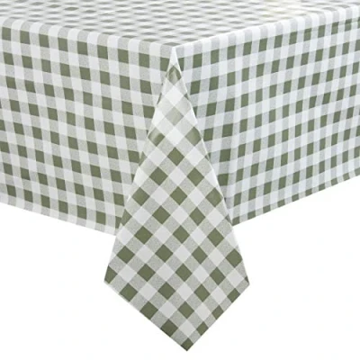 Image of Green Check Tablecloth 1400X2300mm Tablecover Oilcloth Restaurant