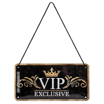 Image of Nostalgic Art Retro Hanging Sign VIP Idea for Special pesonalities, Metal Plaque, Colourful, 10 x 20 cm