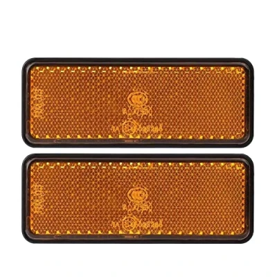 Image of Keenso 12V 24 LED Motorcycle Tail Light Turn Signal Light, Universal Brake Stop Lamp Rectangle for Scooters ATVs Moped Bicycles Tricycles (Amber 2 PCS)