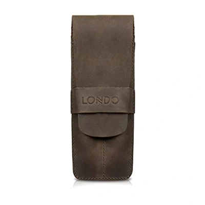 Image of Londo Two Compartment Genuine Leather Pen Case with Sleeve Cover,Green,OTTO446
