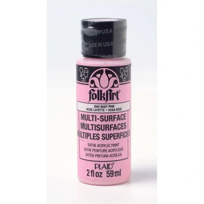 Image of FolkArt Multi Surface Satin Acrylic Paint, Baby Pink, 59 ml (Pack of 1)
