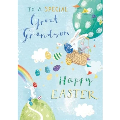Image of A Special Great Grandson Hoppy Holidays Cute Easter Greeting Card EGHA0210