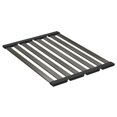 Image of GROHE Foldable Big Dish Rack, Over Kitchen Sink Drainer, 490 x 348 mm, Stainless Steel, Dishwasher Safe, Brushed Hard Graphite, 40854AL0