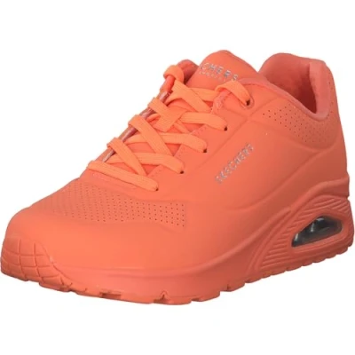 Image of Skechers Women&#039;s Uno Night Shades Trainers, Orange Durabuck, 8 UK