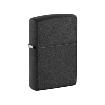 Image of Zippo Windproof Lighter Classic Black Crackle Refillable for Lifetime Use Adjustable Flame Gift Box Metal Construction Made in USA