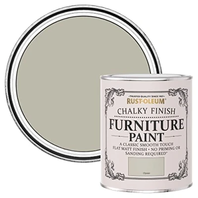 Image of Rust Oleum Grey Upcycled Furniture Paint in Chalky Finish Oyster 750ml