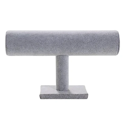 Image of Bocar Grey Velvet Bracelet Display Stand T Bar Holder Organizer (DCJ grey)