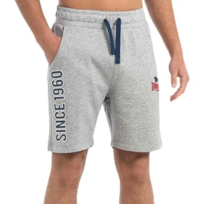 Image of Lonsdale Men&#039;s skaill Shorts, Marl Grey/Navy/Red, M