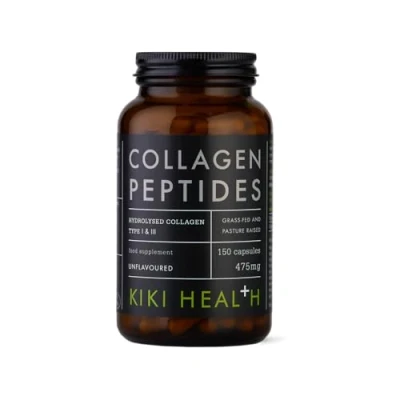 Image of KIKI Health Organic Bovine Collagen Peptides Capsules 100% Hydrolyzed Supplement for Healthy Skin, Nails, Hair, Bones &amp; Joints Pure Unflavored Paleo Keto Friendly Supplements 150 Vegicaps