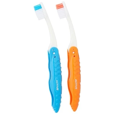 Image of Beauty Formulas Active Oral Care Voyager Folding Travel Toothbrush 2 Pieces, Assorted, Random