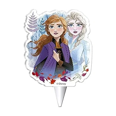 Image of Dekora Elsa and Anna Disney Frozen 2D Birthday Candle, Blue (346227)