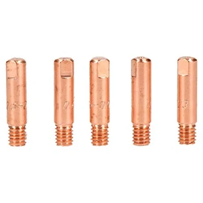 Image of 0.6mm Mig Welding Welder Round Contact Tips for MB15 Euro Torches 5pk
