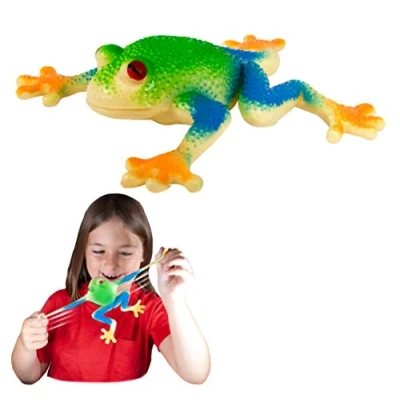 Image of Rep Pals Red Eyed Tree Frog, stretchy Toy from Deluxebase. Super animal replicas that feel real, great for kids