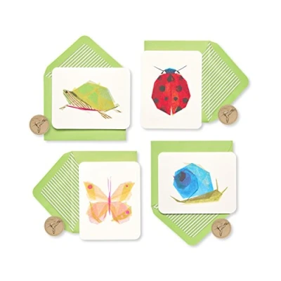 Image of Papyrus Garden Animals Blank Cards with Keepsake Box Pack of 20