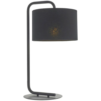 Image of Carrara Table Lamp Satin Black Paint &amp; Fabric