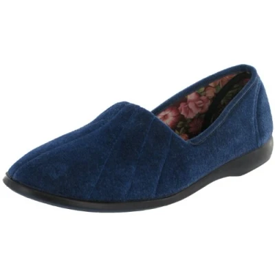 Image of Mirak Womens Andrea Touch Fastening Slipper Navy Size UK 8