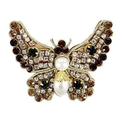 Image of Exquisite Beaded Diamond Butterfly Patches Rhinestones Crystal Motifs Applique for Shoes Sewing Accessories 2piece