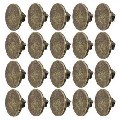 Image of Decoranddecor Vesta 40mm Round Kitchen Cabinet Furniture Knob Zinc Alloy (20 Pack, Antique Brass)