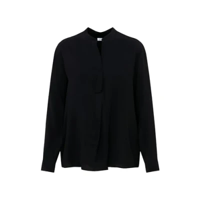 Image of Seidensticker Women&#039;s Blouse City Tunic with V Neck Regular fit Long Sleeves Plain 100% Viscose Black
