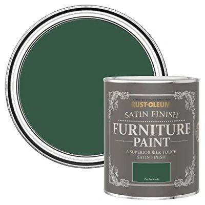 Image of Rust Oleum Green Furniture Paint in Satin Finish The Pinewoods 750ml