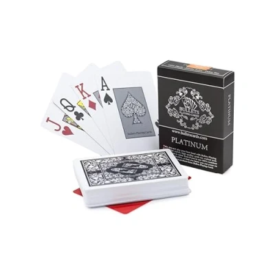 Image of Bullets Playing Cards Premium Professional Plastic Poker Platinum with Two Corner Characters Deluxe Card Games Jumbo Index for Texas Holdem