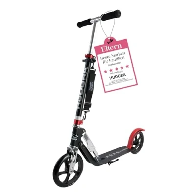 Image of HUDORA BigWheel 205 Scooter Stable Aluminum Adjustable &amp; Foldable City with Stand Sporty for Kids Adults up to 100kg