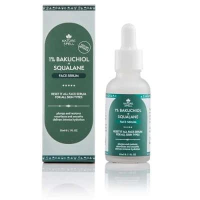 Image of Nature Spell Natural Retinol Serum 30ml Reduce Fine Lines &amp; Wrinkles Fade Dark Spots 100% Vegan Face Suitable for all Skin Types Made in the UK