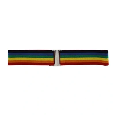 Image of Zac&#039;s Alter Ego Fashionable Rainbow Stripe Elasticated Belt
