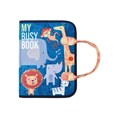 Image of Nuby My Busy Book Sensory Toy for 3 year olds. Montessori Activity Board. Educational Toddlers Toys