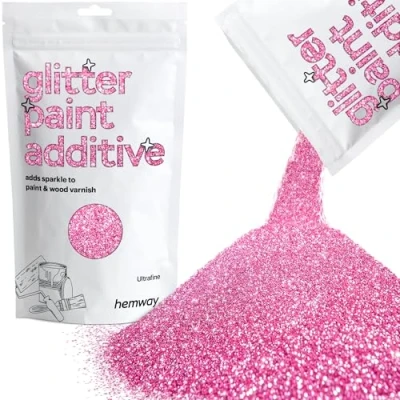 Image of Glitter Paint for Walls Rose Pink Additive Emulsion Latex Acrylic Sparkles Ultrafine Interior Painting 100g / 3.5oz