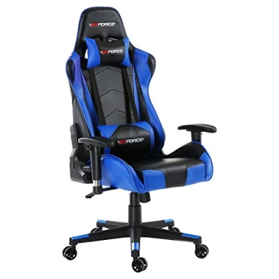 Image of GTFORCE PRO FX RECLINING SPORTS RACING GAMING OFFICE DESK PC CAR FAUX LEATHER CHAIR (Blue)