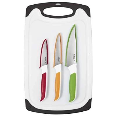 Image of Zyliss Comfort 4 Piece Board &amp; Knife Set