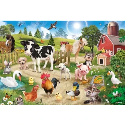 Image of Schmidt Spiele 56369 Club Farm Animals 60 Piece Childrens Jigsaw Puzzle