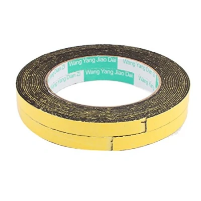 Image of Sourcingmap 2Pcs 10mm x 1mm Single Sided Self Adhesive Shockproof Sponge Foam Tape 5M Length for Door Window